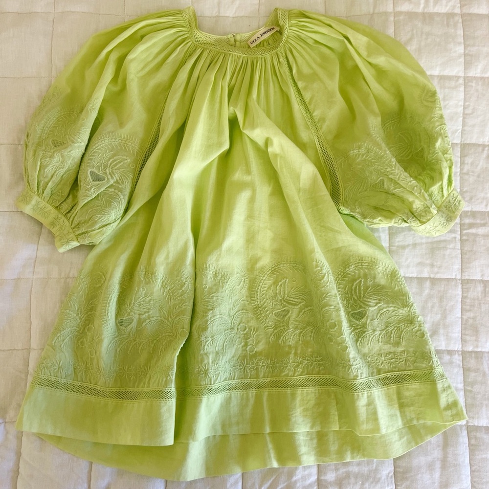 Ulla Johnson Blythe Pistachio Puff Sleeve Blouse